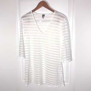 Portocruz Swimsuit Cover up white V neck Medium